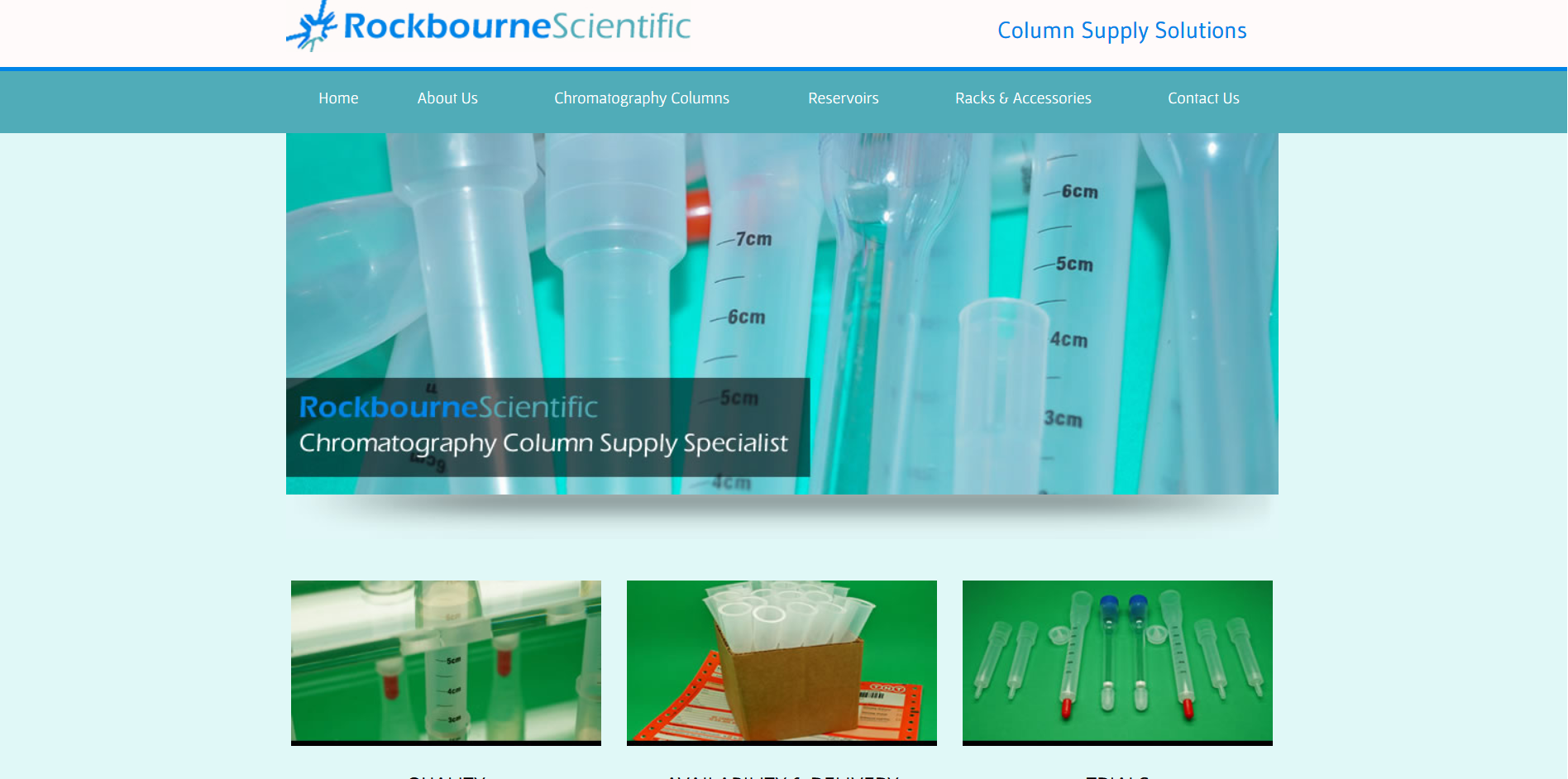 Sample of the design work on the Rockbourne Scientfic website